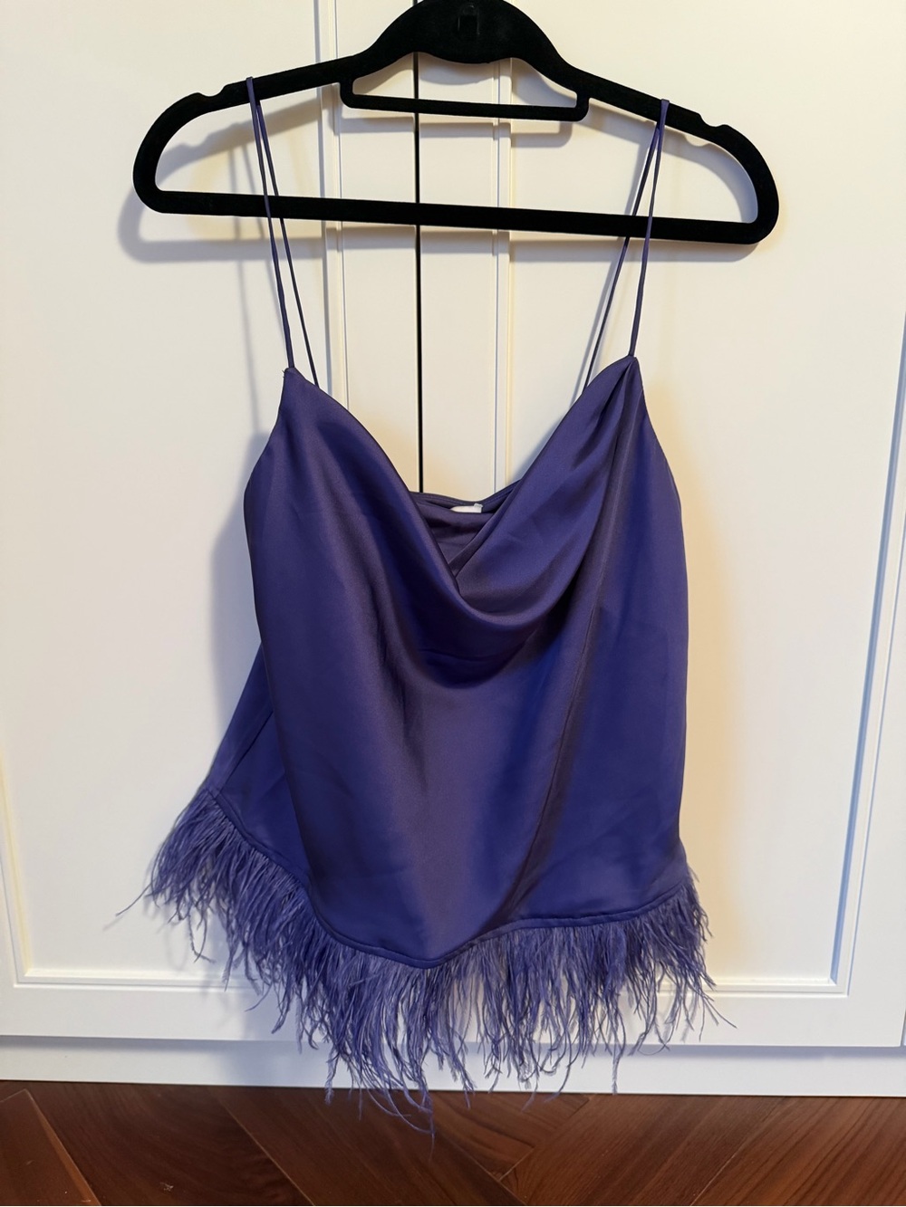 L’Academie Feather Trimmed Cami NWT